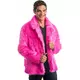 Manteau en fausse fourrure rose adulte, Taille: Large