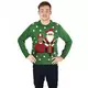 Groene kersttrui met biker Kerstman, Maat: Small/Medium