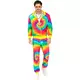 Groot formaat neon Tie and Dye trainingspak voor volwassenen, Maat: XX-Large