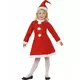 Déguisement Mère Noël robe pompons fille, Taille: 4–6 ans (115/128 cm)