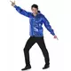 Chemise disco à sequins bleus homme, Taille: Large
