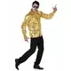 Chemise disco à sequins dorés homme, Taille: Large