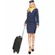 Blauwe stewardess kostuum voor vrouwen, Maat: Small