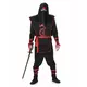 Zwart ninja pak met rode draak voor mannen, Maat: X-Large