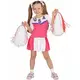 Déguisement pompom girl rose et blanche fille, Taille: 5–7 ans (128 cm)