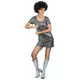 Zilverkleurige disco jurk voor vrouwen, Maat: X-Large