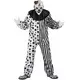 Zwart en wit monsterlijk clown kostuum voor volwassenen, Maat: Large