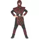 Rood gestreept ninja kostuum voor jongens, Maat: 10–12 jaar (130–140 cm)