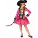 Déguisement Pirate rose et or fille, Taille: 4–6 ans (110–120 cm)
