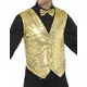 Gilet or à sequins adulte, Taille: Medium