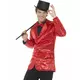 Luxe rood discojasje met lovertjes voor mannen, Maat: X-Large