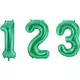 Ballon aluminium vert métallique chiffre 86 cm, Taille: 4