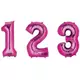 Ballon aluminium chiffre fuchsia 86 cm, Taille: 4