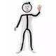 Kostuum met stickman-maskers voor kinderen, Maat: 5–6 jaar (105–121 cm)