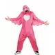 Roze flamingo outfit met capuchon voor mannen, Maat: Large