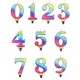 Bougie chiffre multicolore 8 cm, Taille: 8