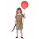 Enge clown vermomming grijs meisje, Maat: 13–14 jaar (140–152 cm)
