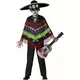 Déguisement poncho squelette Dia de los muertos enfant, Taille: 7–9 ans (130–145 cm)