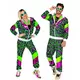 Trainingspak kostuum met luipaardprint fluo volwassenen, Maat: Large