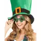 Groene Saint Patrick klavertjes bril voor volwassenen, image 2
