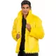 Manteau en fausse fourrure jaune adulte, Taille: Medium