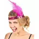 Bandeau Charleston à sequins et plume rose fuschia femme, image 2