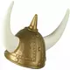 Goudkleurige vikinghelm met horens voor volwassenen, image 2