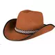 Bruine cowboyhoed met koord voor kinderen, image 2