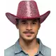 Chapeau de cowboy à sequins rose fuchsia adulte, image 2