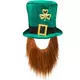 Chapeau haut de forme trèfle doré adulte avec barbe Saint Patrick, image 2