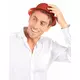 Chapeau melon plastique pailleté rouge adulte, image 2