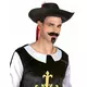 Chapeau mousquetaire noir et rouge adulte, image 2