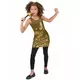 Goudkleurig glitter disco kostuum voor meisjes, Maat: 5–6 jaar (S), image 2