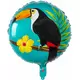 Ballon aluminium toucan bleu et fuschia 45 cm, image 2