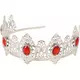 Diadème princesse argenté pierre rouge adulte, image 2
