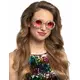 Ronde bril voor volwassenen met gekleurde strass steentjes, image 2