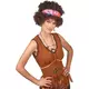 Bruine afro hippie pruik voor volwassenen, image 2