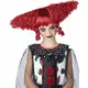 Rode psycho clown pruik voor vrouwen, image 2