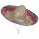 Sombrero Mexicain bordure rouge et bleu adulte, image 2