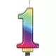 Bougie chiffre multicolore 8 cm, Taille: 0, image 2