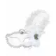 Wit halfmasker met pluimen voor volwassenen, image 2