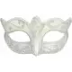 Zilverkleurig Venetiaanse masker met glitters vrouwen, image 2