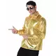 Chemise disco à sequins dorés homme, Taille: Large, image 2