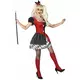 Déguisement arlequin rouge et noir femme, Taille: Medium, image 2