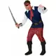 Déguisement Pirate rayures rouges et noires homme, Taille: X-Large, image 2