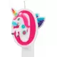Roze eenhoorn cijferkaars 14 cm, Maat: 8, image 2