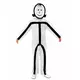 Kostuum met stickman-maskers voor kinderen, Maat: 5–6 jaar (105–121 cm), image 2
