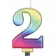 Bougie chiffre multicolore 8 cm, Taille: 7, image 3
