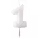 Bougie chiffre blanche à paillettes 6,5 cm, Taille: 3, image 3