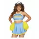 Lichtblauw en geel cheerleader kostuum voor vrouwen, Maat: Medium (40–42), image 3